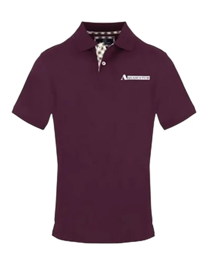 Aquascutum Poloshirt für Herren, Mit Kragen, kurzärmlig (Rot Rot