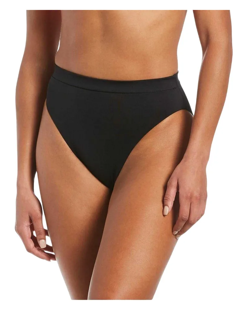 Nike Bikinihöschen für Damen, Hoch geschnitten (Schwarz Schwarz