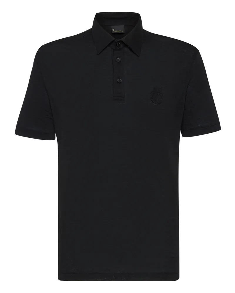 Billionaire Poloshirt Crest Schwarz