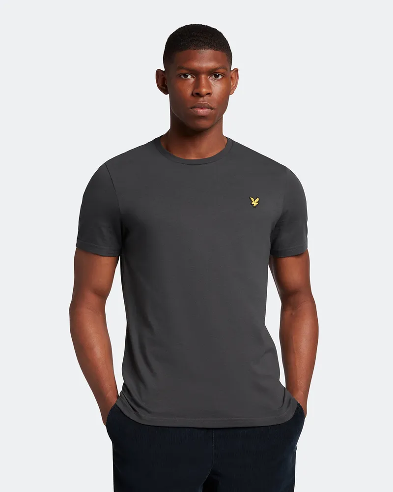 Lyle & Scott Einfarbiges T-Shirt in Grau Dunkelgrau