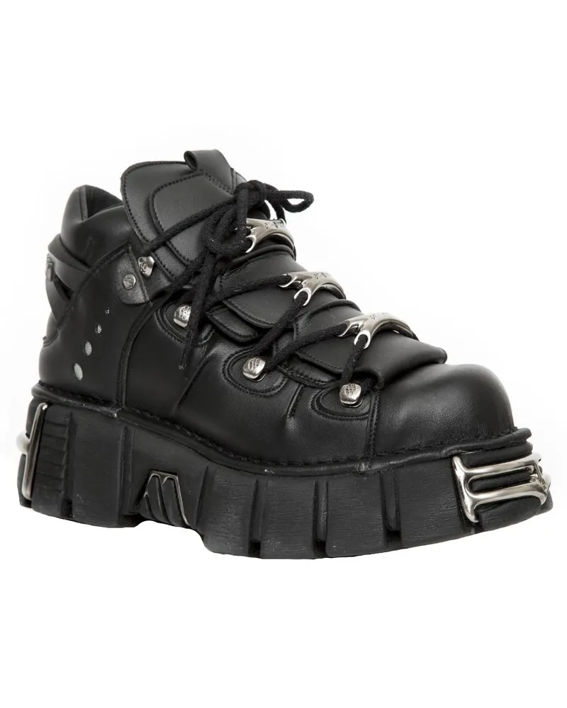 New Rock Unisex-Gothic-Stiefel aus veganem Leder – M-106-VS1 Schwarz