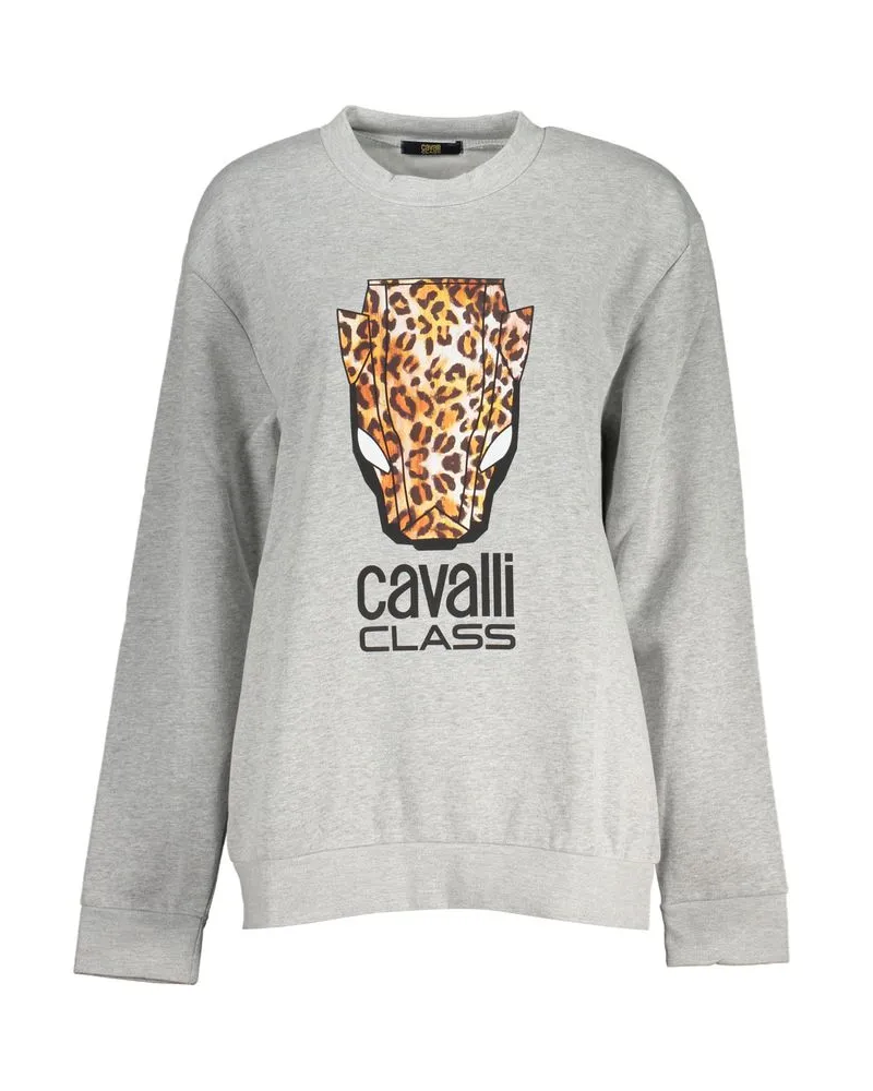 Roberto Cavalli Leopardenmuster Sweatshirt Ca28648 Grau