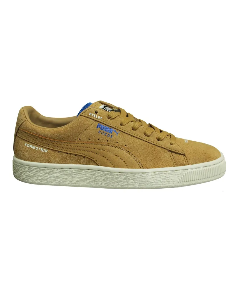 Puma Wildleder x Ader Fehler Taffy Leder Low Schnürsenkel Herren Trainer 367195 02 Braun