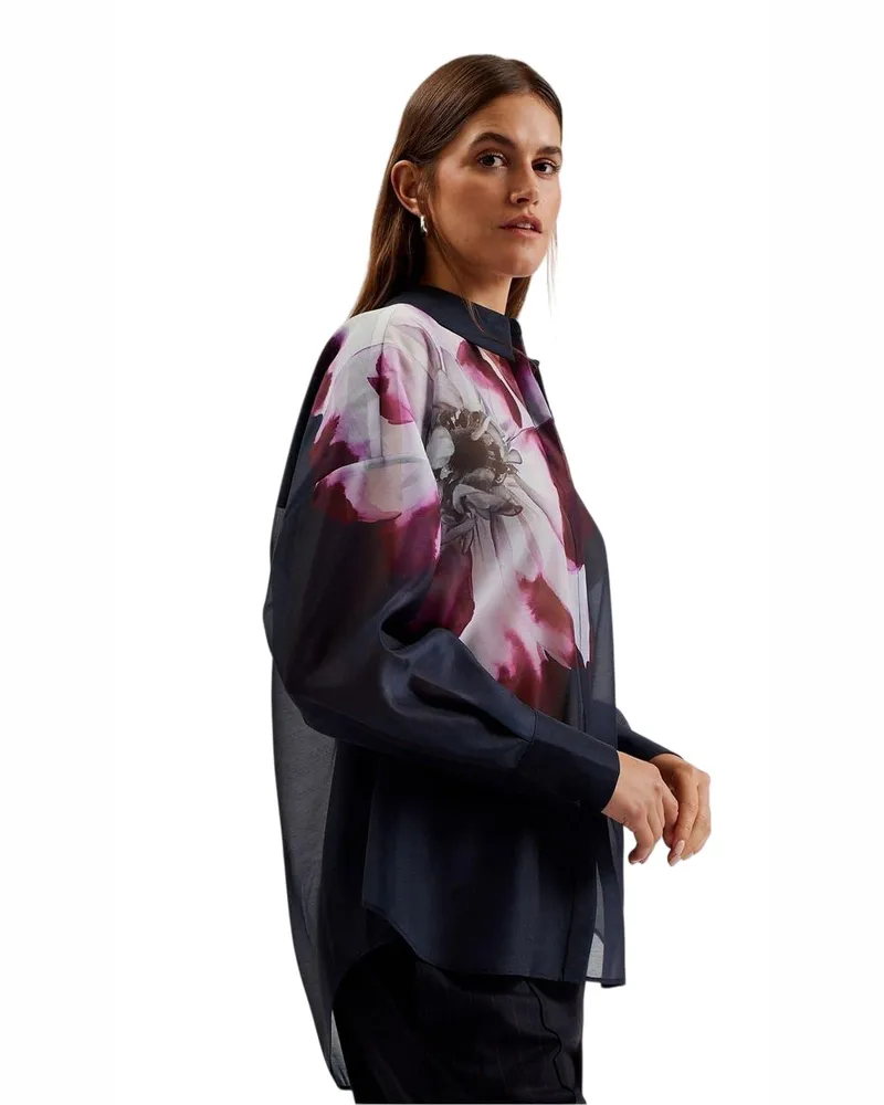 Ted Baker Hemd für Damen, Übergroß (Marine Marineblau