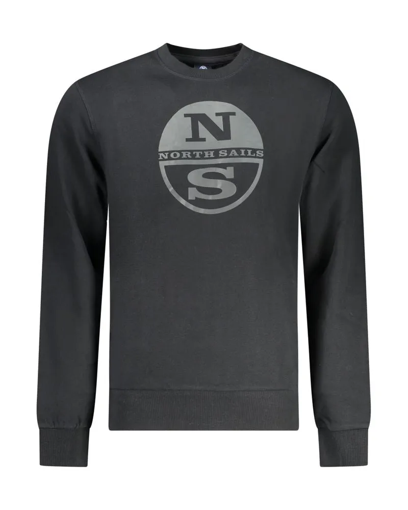 North Sails Schwarzes Baumwoll-Herren-Sweatshirt Schwarz