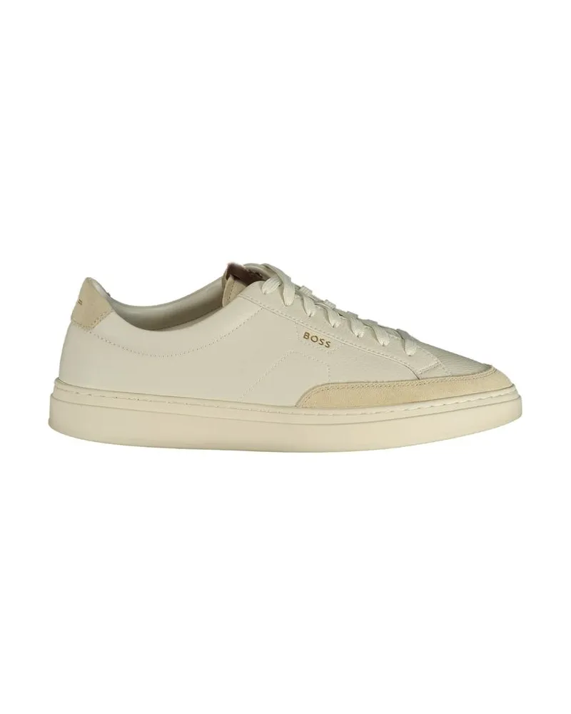 HUGO BOSS Bianco Leder Herren Sneaker Weiß
