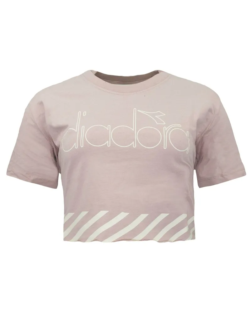 Diadora Crop Womens Pink Smoke T-Shirt Rosa