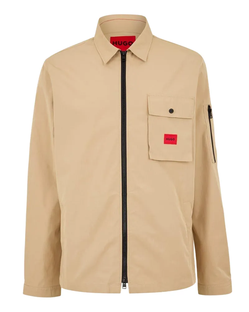 HUGO BOSS Hemdjacke für Herren, Baumwolle (Mittelbeige Orange