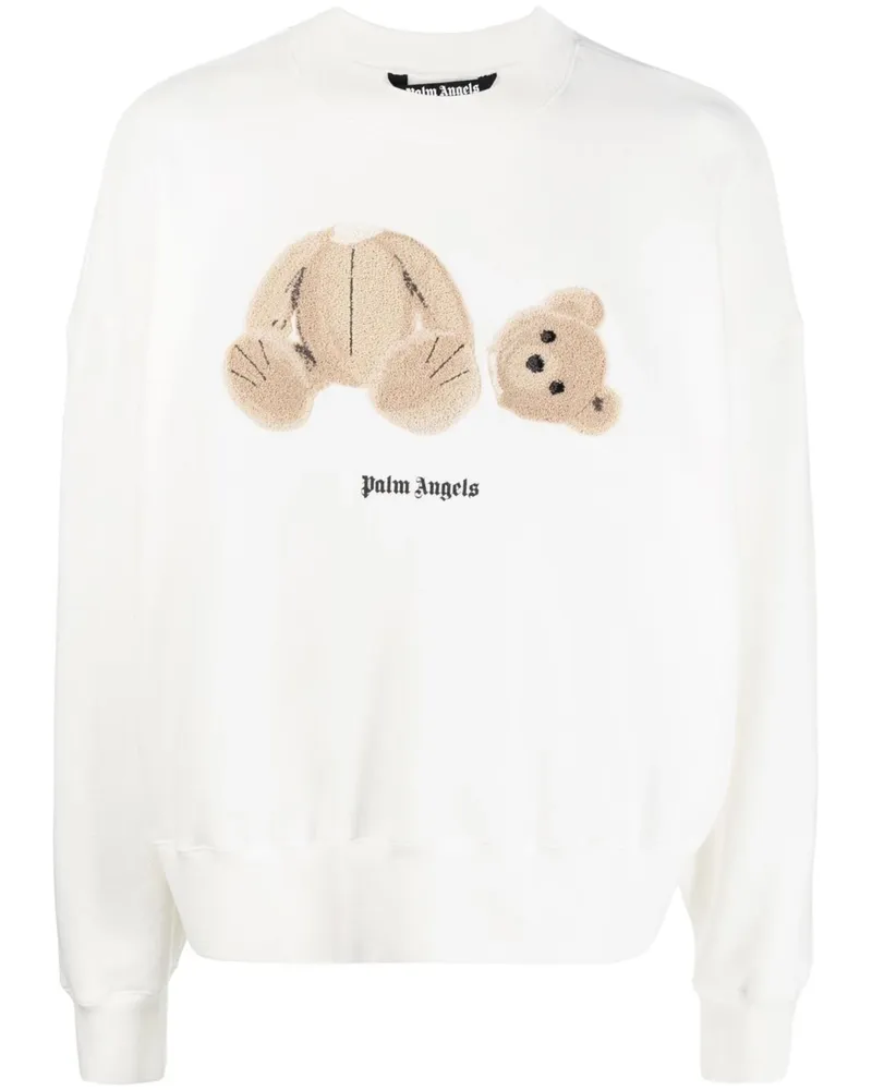 Palm Angels Bear Rundhals-Sweatshirt Weiß Weiß