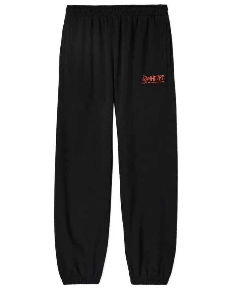 OFF-WHITE Graffiti Arrow Crew Design Schmale, schwarze Jogginghose mit Bundchen Schwarz