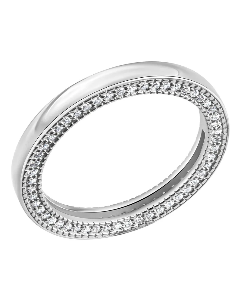 Celesta Silber Ring Silber 925 rhodiniert mit 104 schwarzen Zirkonia-Steinen Silber