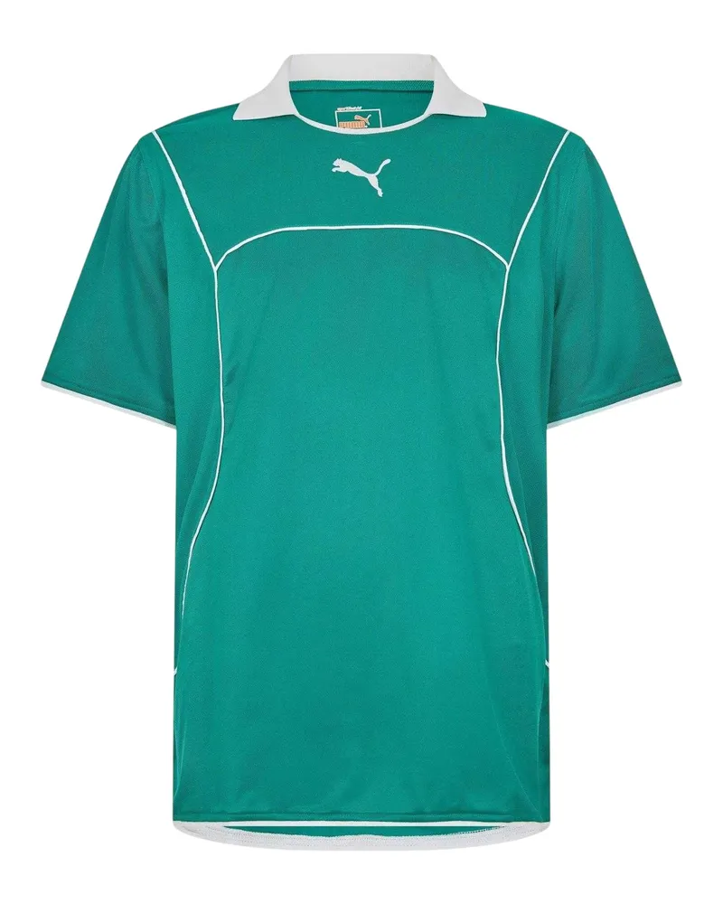 Puma Rugby-Shirt für Herren, Kontrastpaspel, Athletisch (Grün Grün