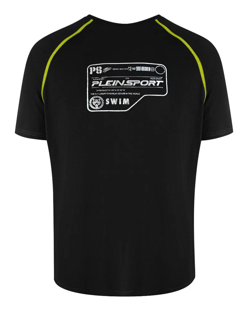 Philipp Plein Performance Kurzarm-Logo-T-Shirt in Schwarz Schwarz