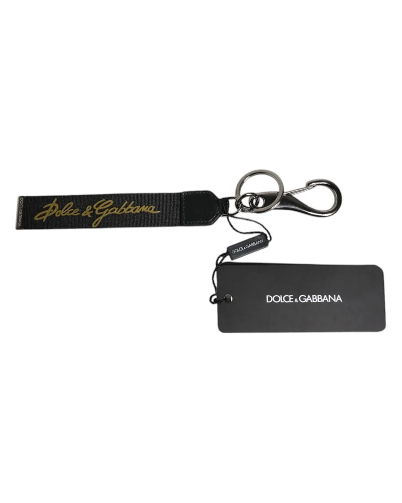 Dolce & Gabbana Schlüsselanhänger mit Logo und Haken Schwarz