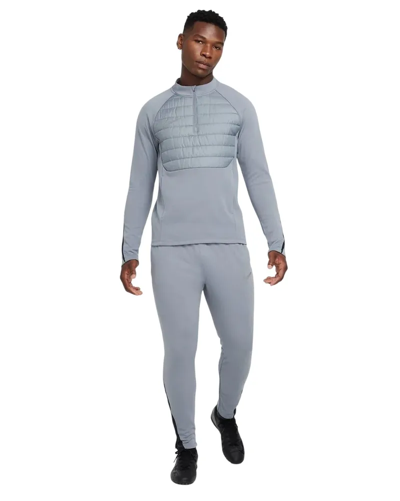 Nike Warrior" Sweatshirt für Herren, Stehkragen, Thermisches Material, Winter (Grau/Silber Grau