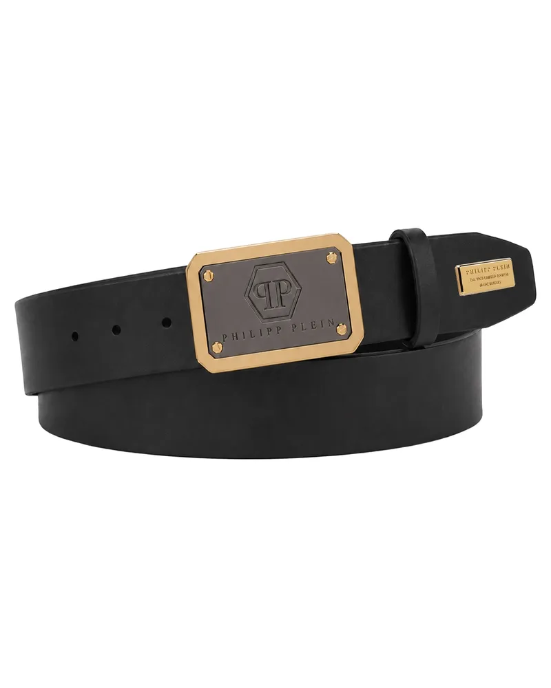 Philipp Plein Gürtel Hexagon Schwarz