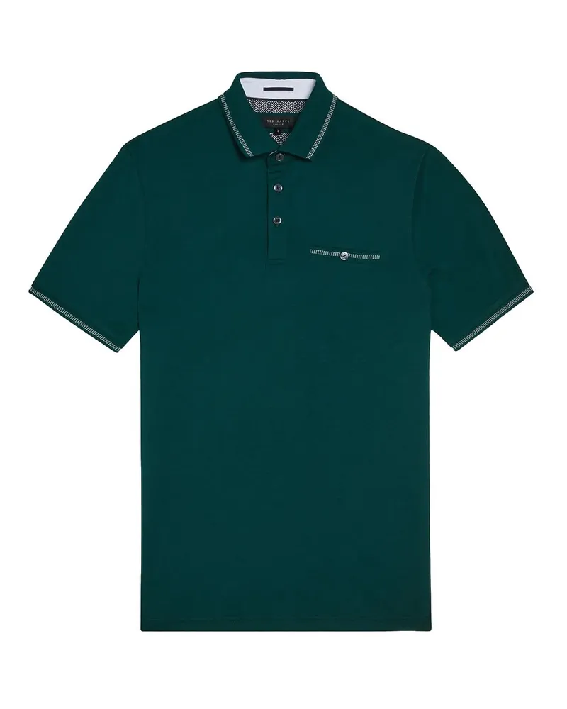 Ted Baker Tortila Mens Green Polo -Hemd Dunkelgrün