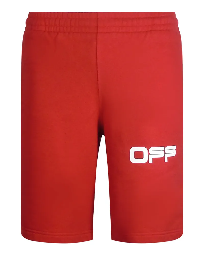 OFF-WHITE Airport Tape Design Rote Sweatshorts Rot