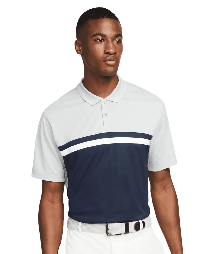 Nike Herren Victory Dri-FIT Golf Polo Shirt (Helles Rauchgrau/Obsidianblau Hellgrau