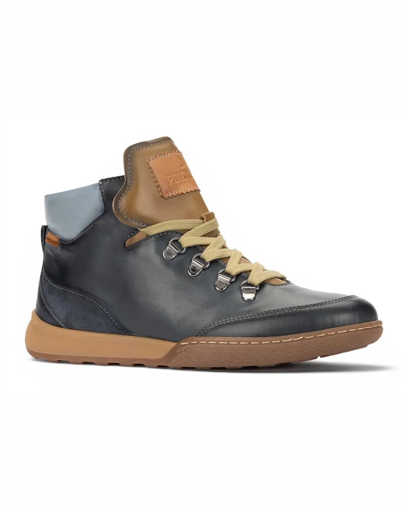 Pikolinos Damen blaue Leder-Schnürschuhe Turnschuhe – Viana Blau