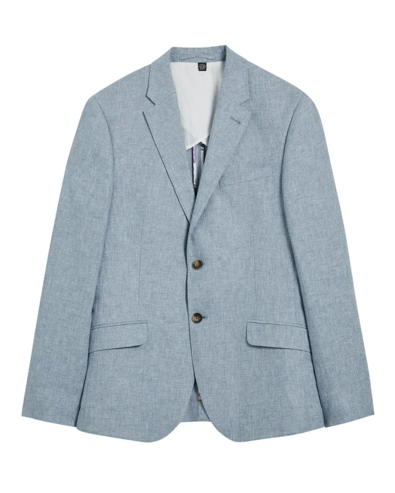 Ted Baker Damaskj Slim Blazer Aus Baumwoll-leinen-mischgewebe, Blau Blassblau