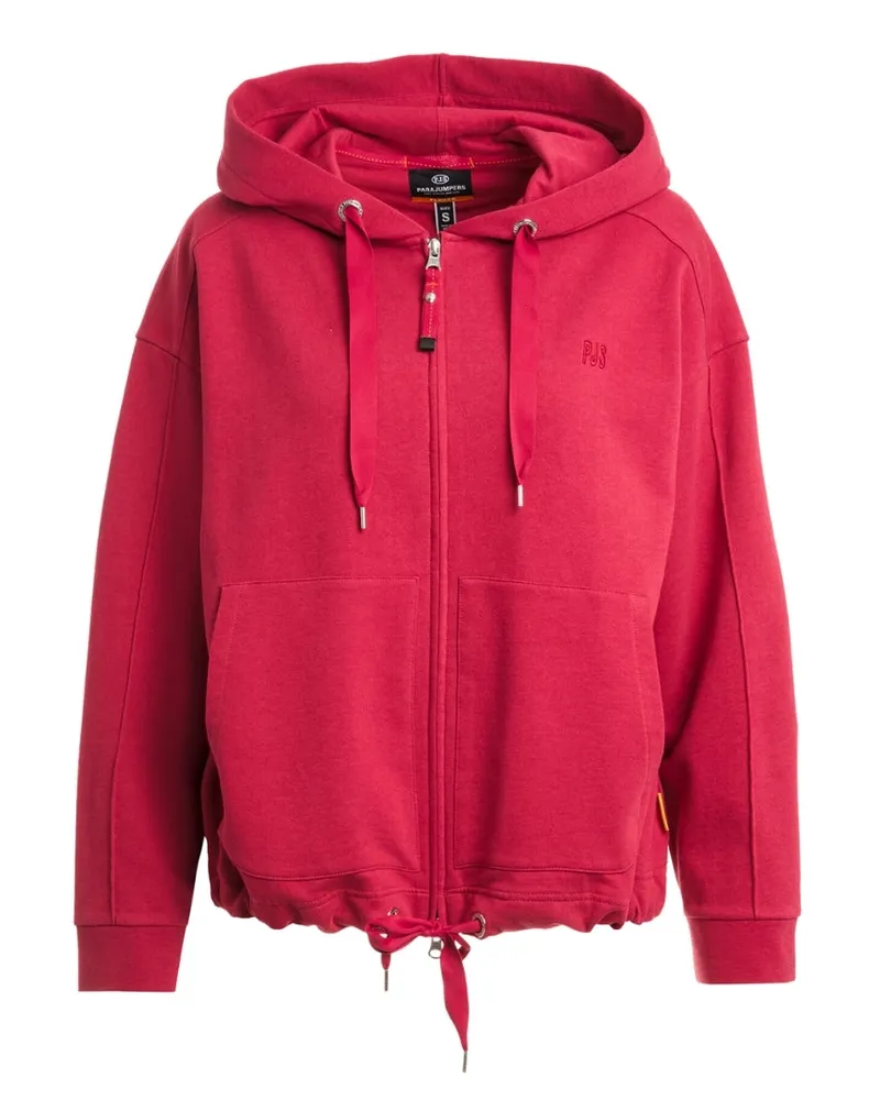 Parajumpers Übergroßer Kapuzenpullover „may Cerise Red" Mit Reißverschluss Rot