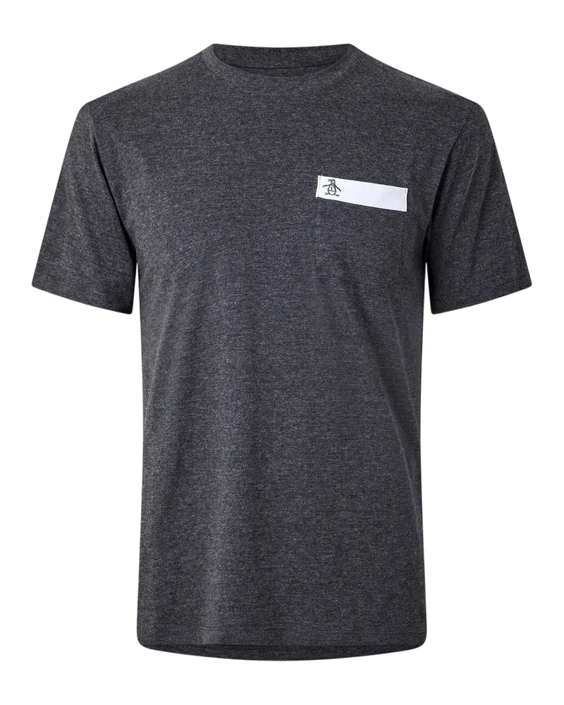 Original Penguin T-Shirt für Herren, Brusttasche (dunkele Kohle Anthrazit