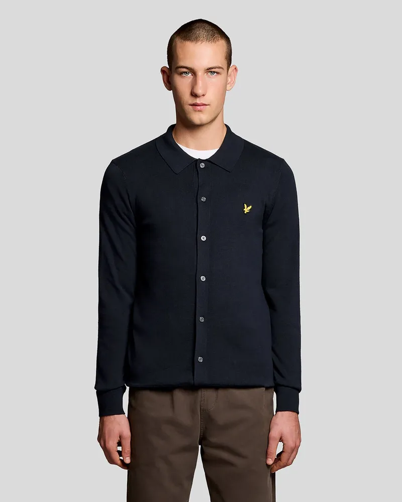 Lyle & Scott Gestricktes Baumwollshirt - Marineblau Marineblau
