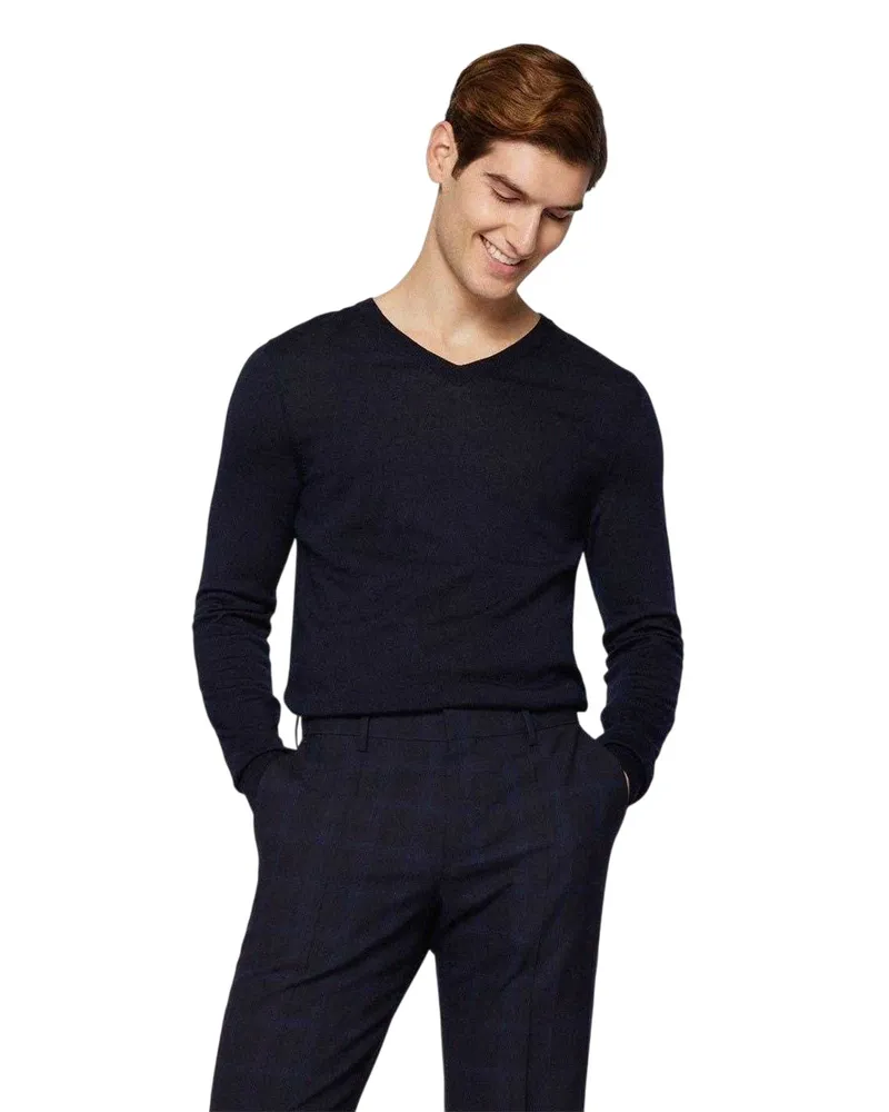 HUGO BOSS Pullover für Herren, Jerseyware, Formell, Regulär (Dunkelblau Blau
