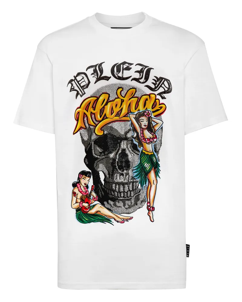 Philipp Plein T-Shirt mit Rundhalsausschnitt "Hawaii" - Weiß Weiß