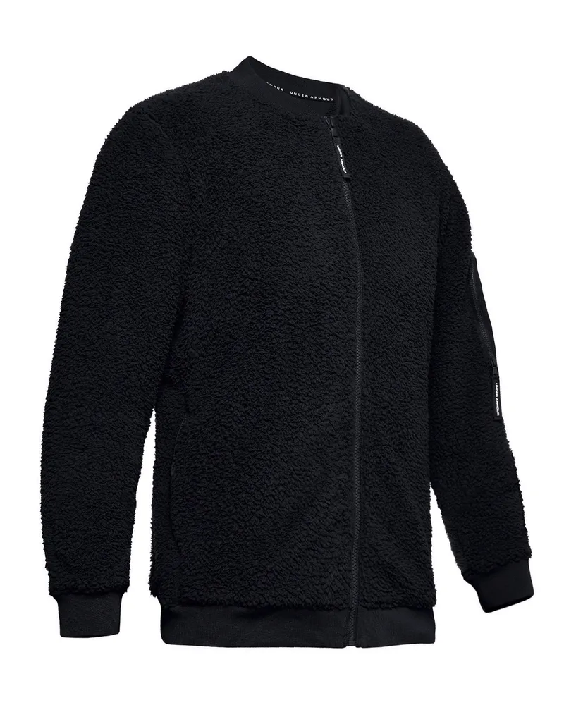 Under Armour Herren Überstunden Sherpa Bomber Jacket Black 1345604 001 Schwarz