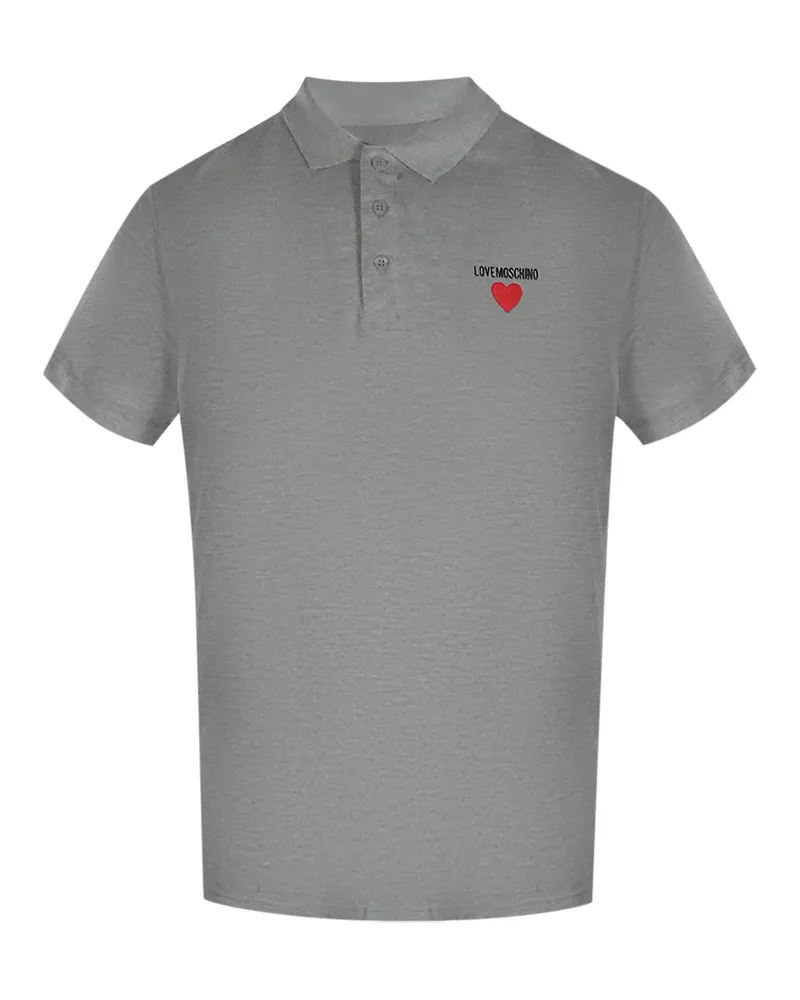 Moschino Poloshirt Mit Herzlogo, Grau Grau