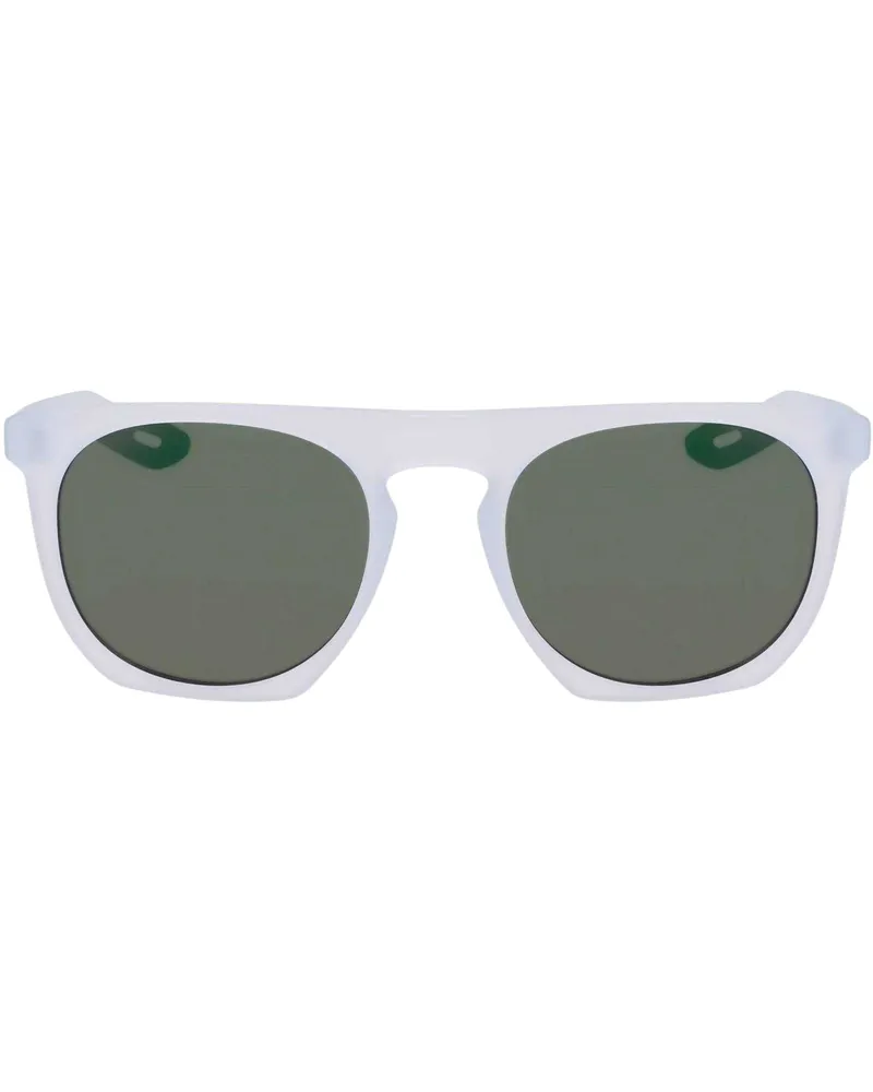 Nike Flatspot XXII Wayfarer" Logo-Sonnenbrille, Rund (Platin/Grün Platin