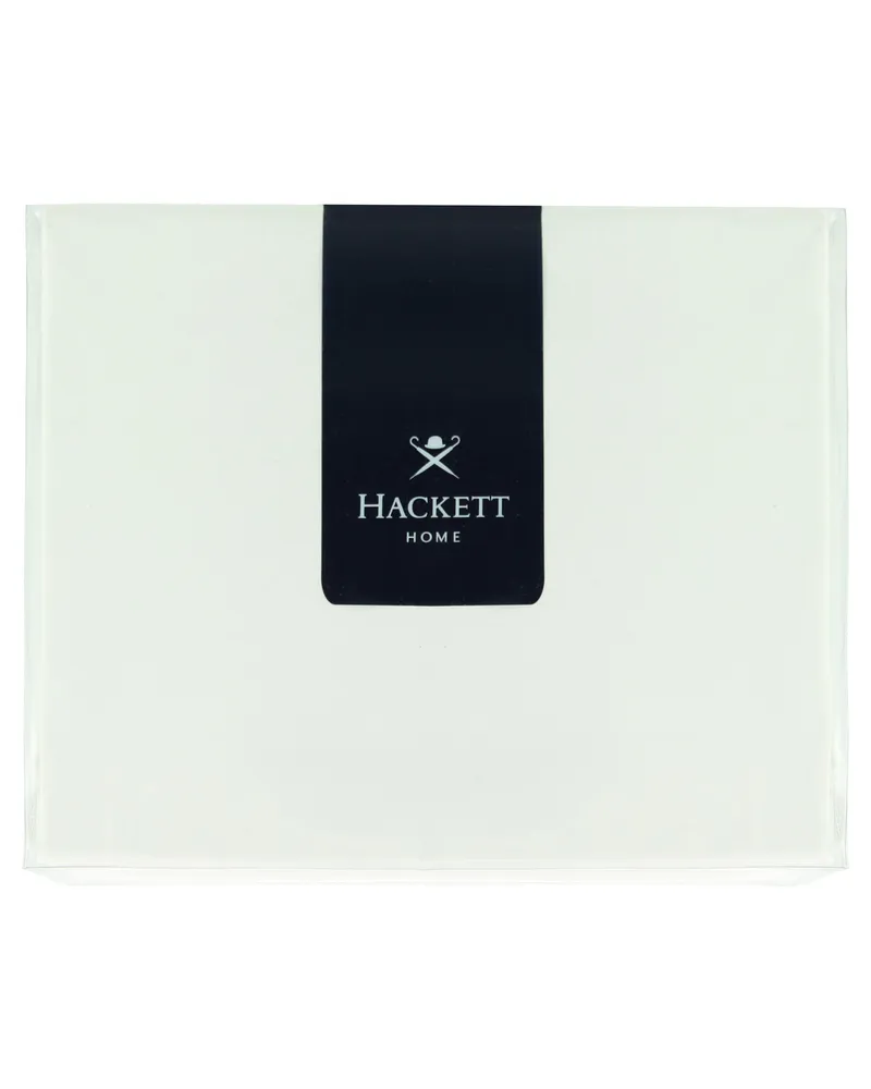 Hackett Home Klassische Einfarbige Fitted Weiße Doppelbettwäsche Weiß