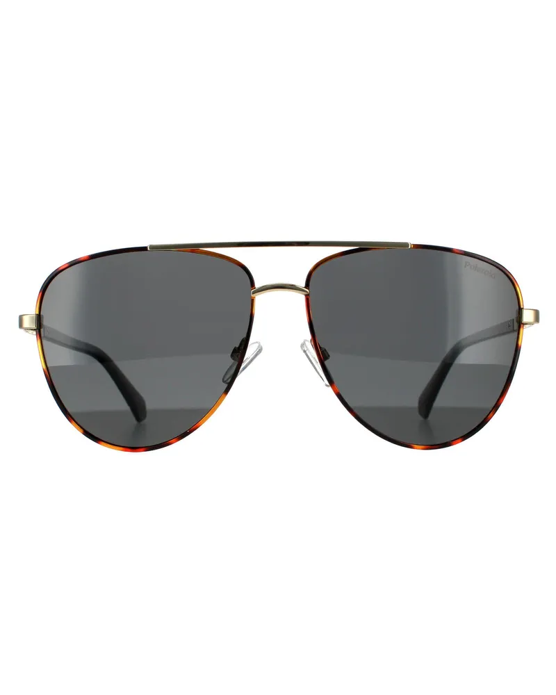 Polaroid Aviator Unisex Gold Havanna Grau Polarisierte Sonnenbrille Gold