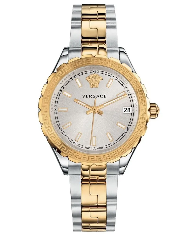 Versace V12030015 Hellenyium Quarz Silber Zifferblatt Damenuhr Silber