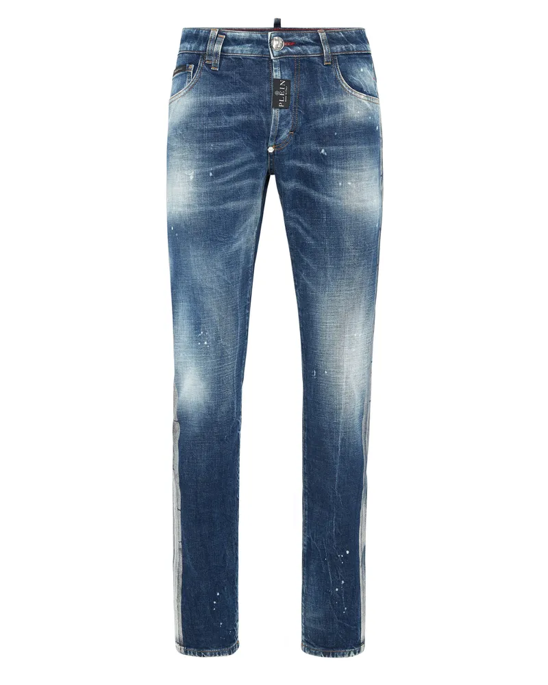 Philipp Plein Jeans Regular Fit Paisley Blau