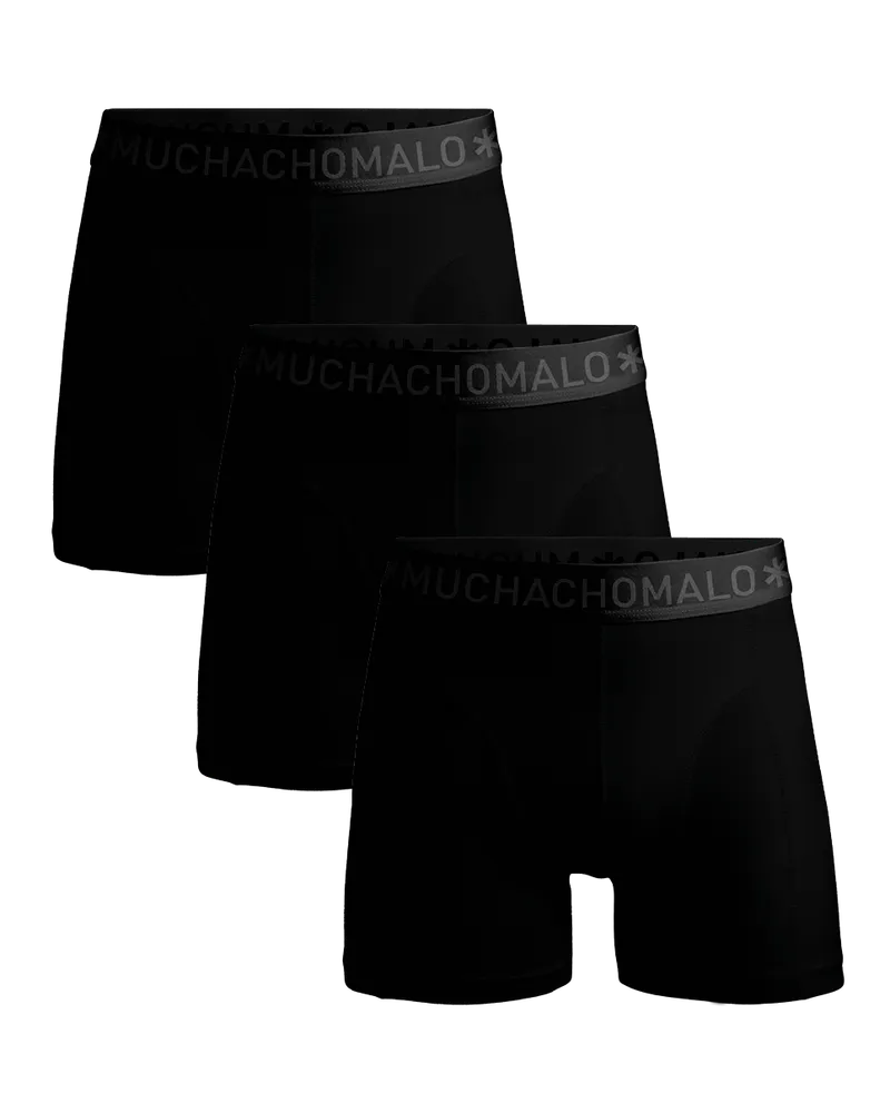 Muchachomalo Boxershorts aus Baumwoll-Modal für Herren – 3er-Pack – Herrenunterwäsch Schwarz