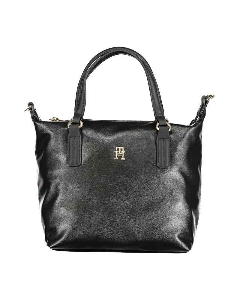 Tommy Hilfiger Julia Kleine Tasche Schwarze Nylon-Handtasche Schwarz