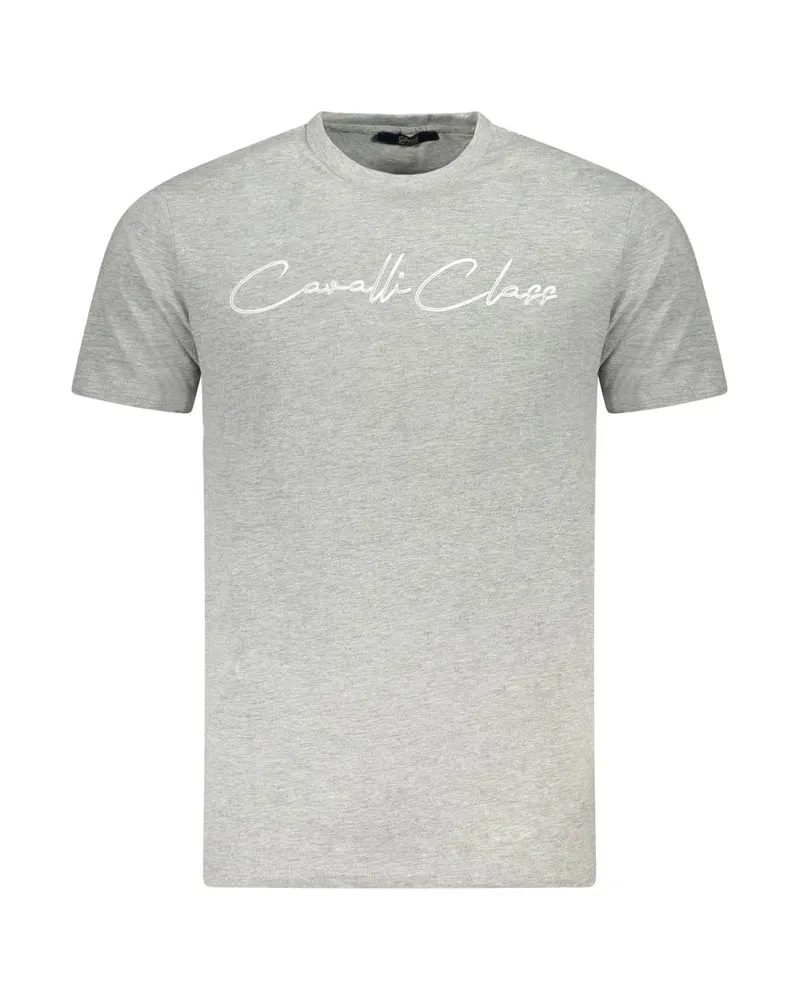 Roberto Cavalli Logo T-Shirt mit kurzen Ärmeln Grau