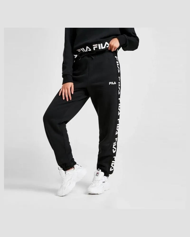 Fila Womens Jacquared Pnl Pnt Jogger Schwarz Schwarz