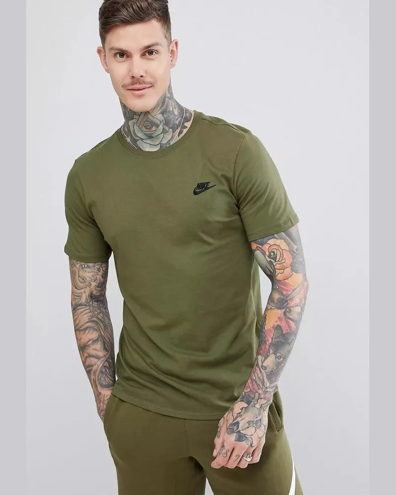 Nike Sportswear Club Herren-T-Shirt in Olive Oliv