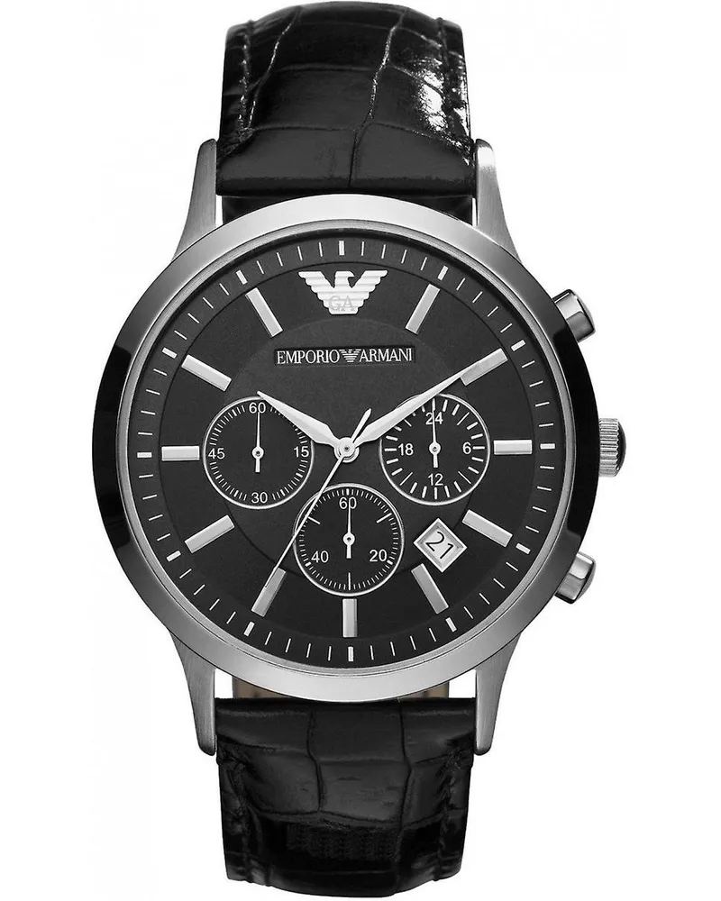 Emporio Armani Renato Schwarz Herren Armbanduhr AR2447 Schwarz
