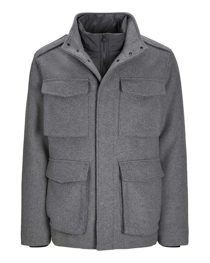 Jack & Jones Jack And Jones - "Alex" Feldjacke für Herren, Mehrere Fächer, Regulär (Grau meliert Grau