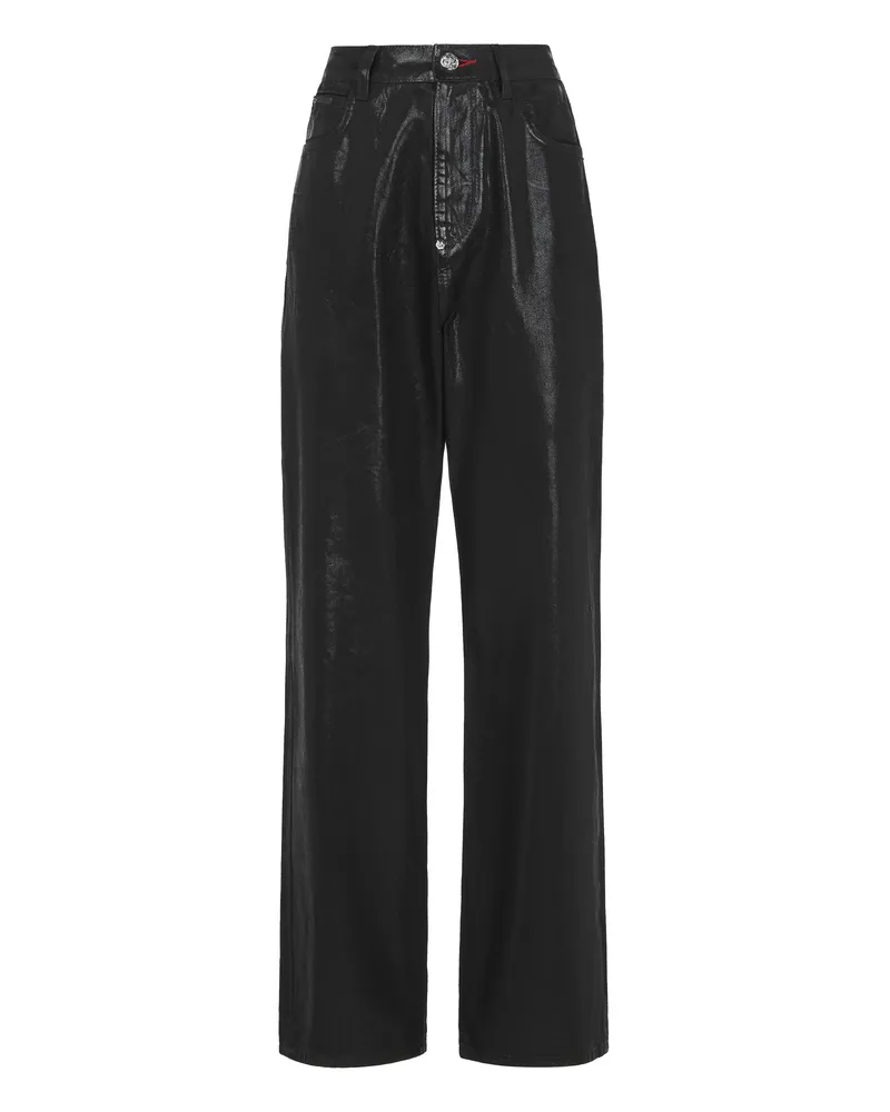 Philipp Plein Jeans Loose Fit Iconic Plein Schwarz