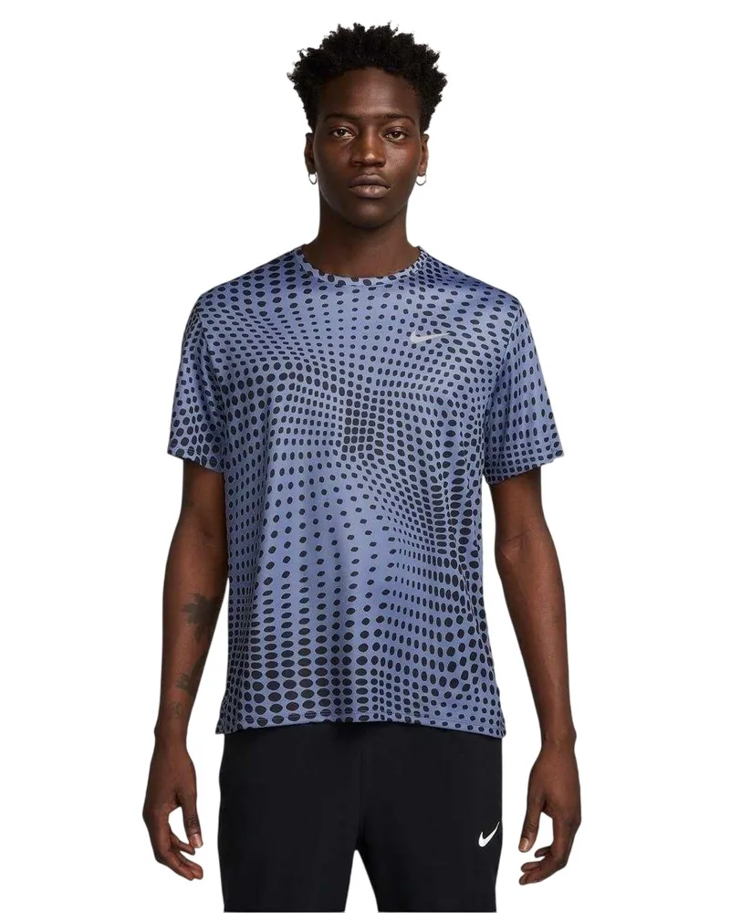 Nike Miler" T-Shirt für Herren, Rundhalsausschnitt, Dri-FIT (Indigoblau Lila