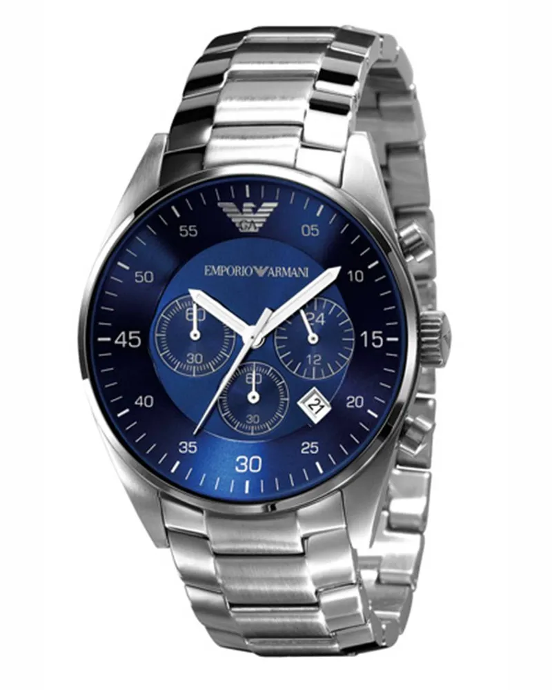 Emporio Armani Herren Chronograph Uhr AR5860 Silber