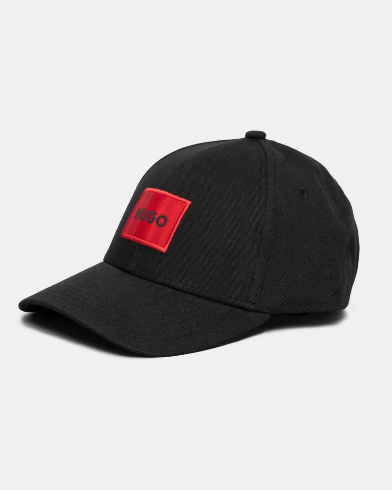 HUGO BOSS Box-Logo-Baseballmütze, Schwarz Schwarz