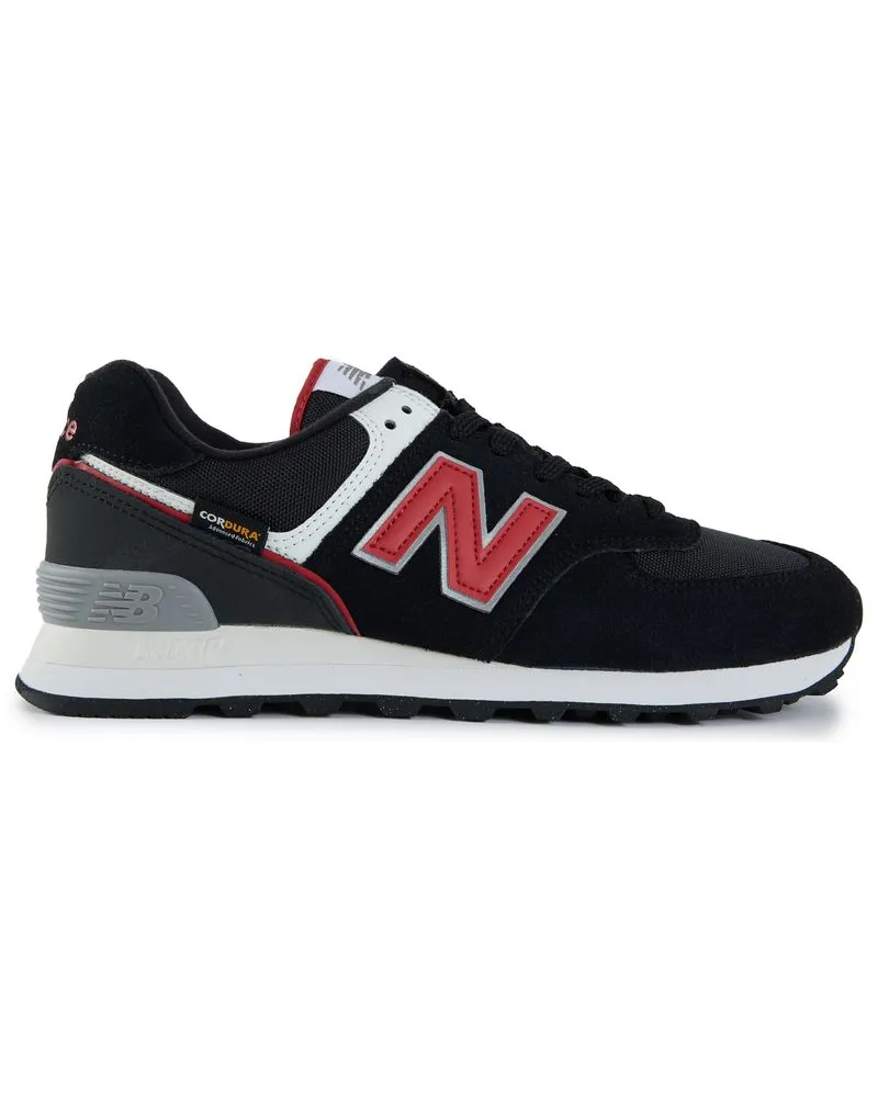 New Balance 574 Wildleder Trainer, Schwarz Schwarz