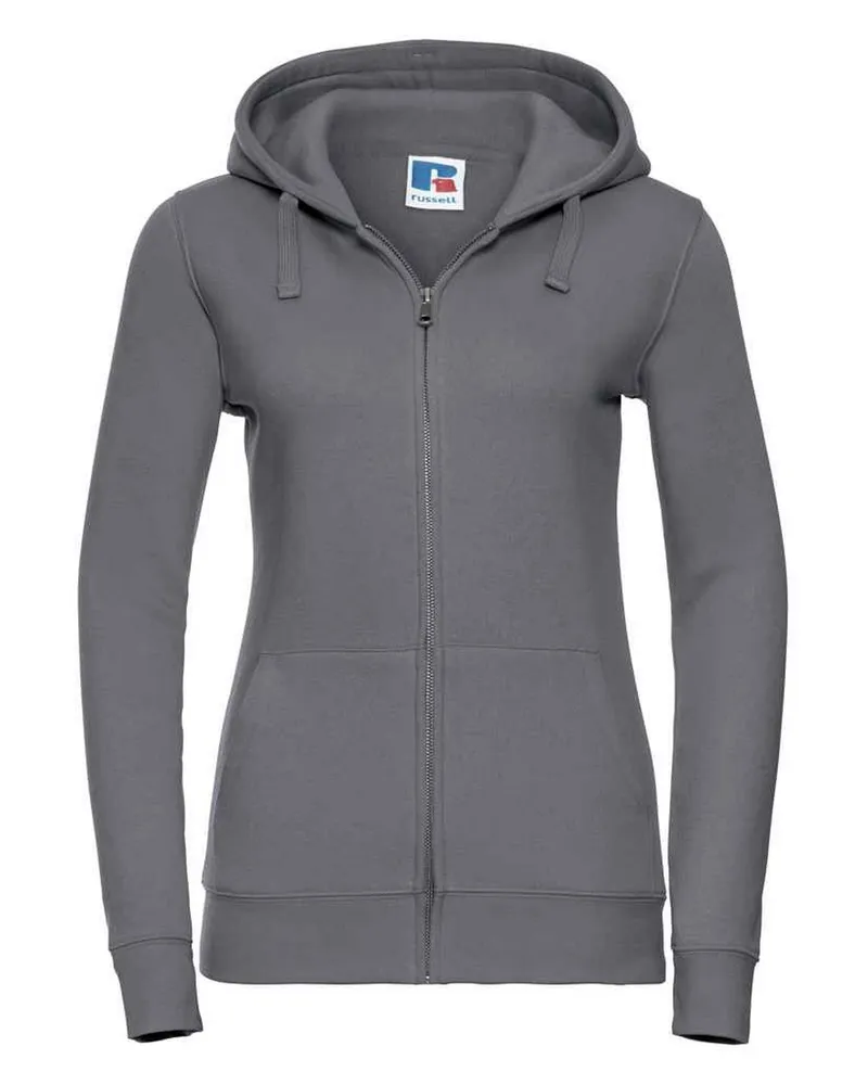 Russell Athletic Russell - "Authentic" Kapuzenpullover Durchgehender Reißverschluss für Damen (Grau Dunkelgrau